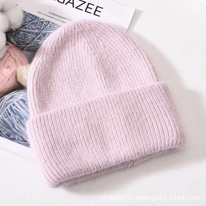 Winter Soft Pastel Colored Knitted Beanie Hats