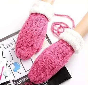 Women's Winter Thick Wool Warm Knitted Gloves