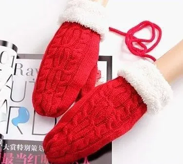 Women's Winter Thick Wool Warm Knitted Gloves