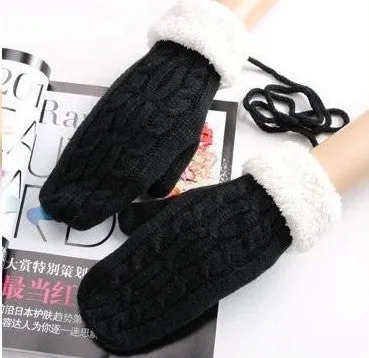 Women's Winter Thick Wool Warm Knitted Gloves